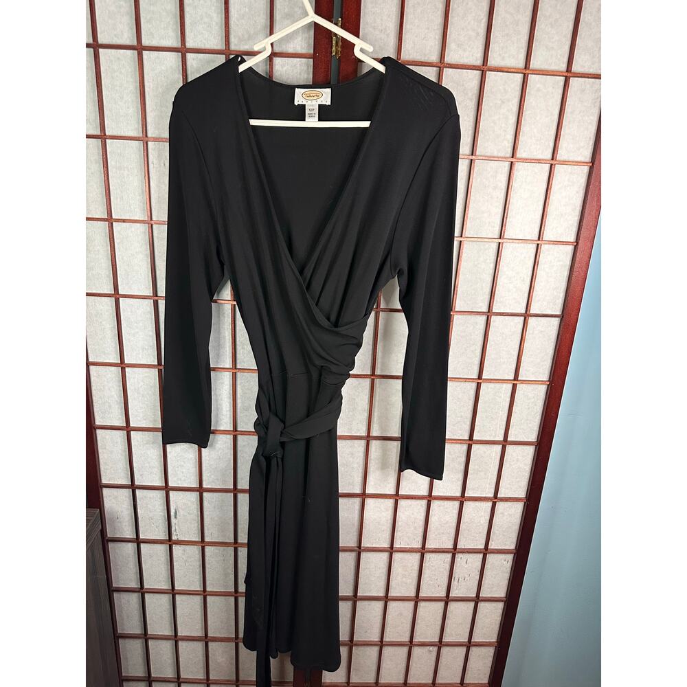 Talbots faux wrap dress in black polyester blend Size 12P
